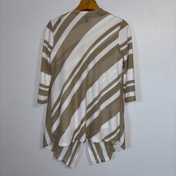 Chico’s Travelers 2 Pc Set Jacket & Tank Beige‎ White Striped Size 0 & 1 / Small - Picture 9 of 13